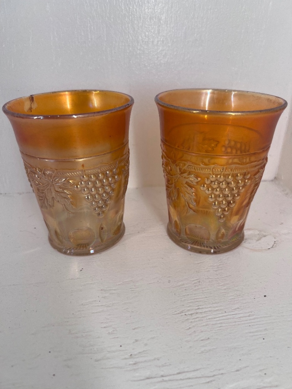 Northwood Grape&Cable Marigold Carnival Glass Tumbler